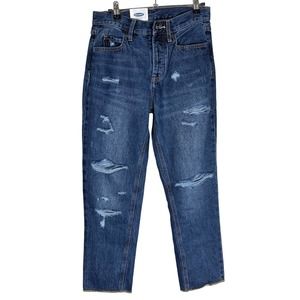 OLD NAVY WOMEN'S MIDRISE CROPPED DISTRESSED SKINNY JEAN SIZE M NWOT
